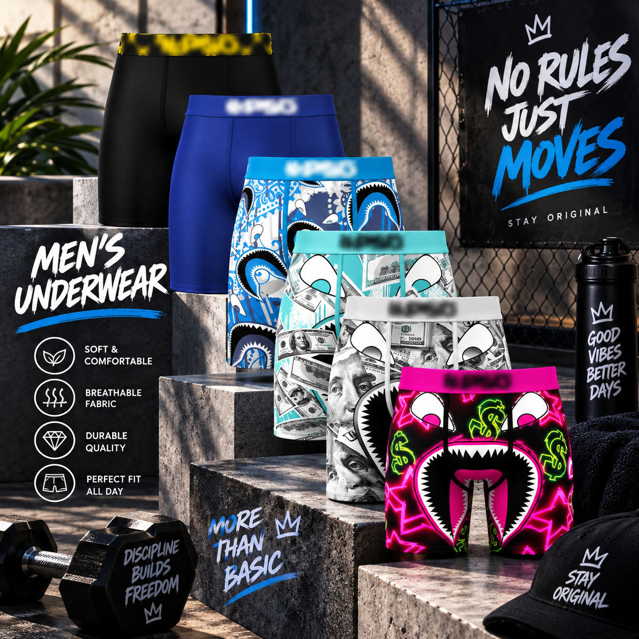 🩳Calzoncillos bóxer de hombre con estampado original y pernera larga