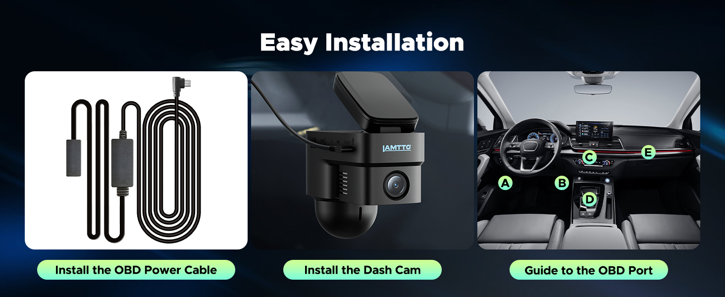 Dash cam con OBD e instalaci&oacute;n sencilla