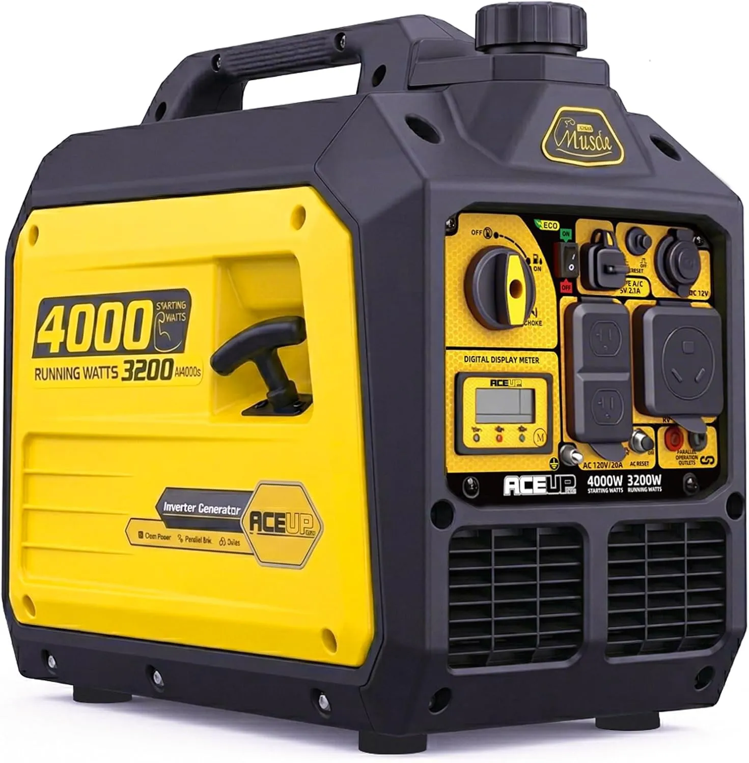 Ventomx Generador inversor portátil silencioso PowerSmart 3600/4000 vatios, resistente a tormentas, para vehículos recreativos, toma de 30 A, conexión en paralelo, ideal para emergencias y acampadas, normativa EPA