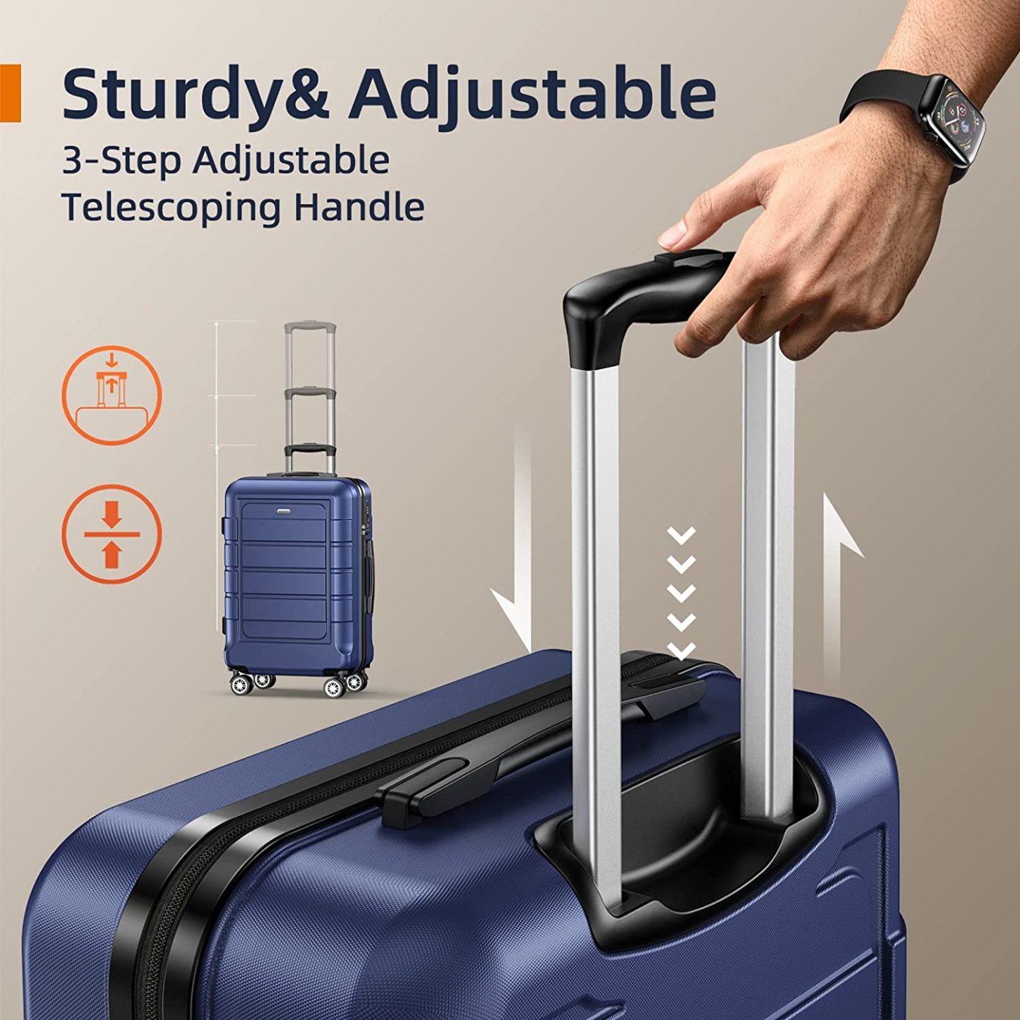SHOWKOO Luggage Sets Expandable PC+ABS Durable Suitcase Double Wheels TSA Lock 3pcs