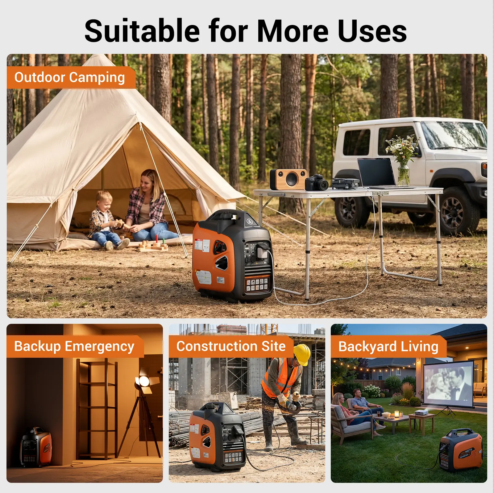 Generador inversor portátil Efurden de 2800 W