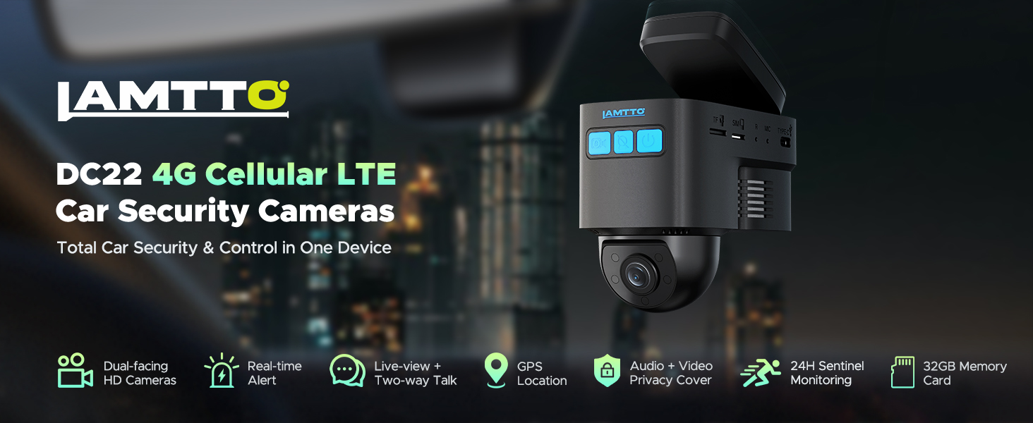 Dash cam 4G LTE delantera e interior