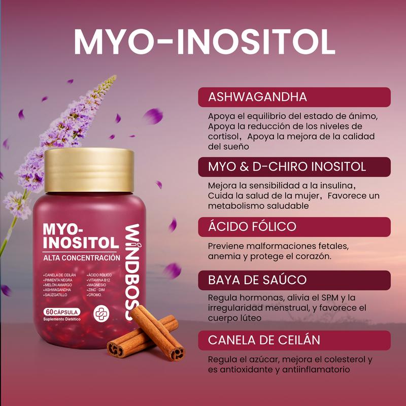 Combo Multivitamínico de Soporte para Cortisol y Myo-Inositol - Suplemento Todo-en-Uno de Fuerza Extra, con Magnesio, Ashwagandha KSM-66 y L-Teanina, ¡Nuevo Formato! 1 pieza - Oferta Especial