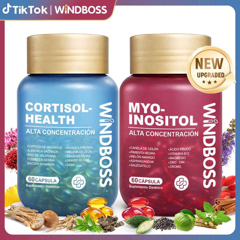 Combo Multivitamínico de Soporte para Cortisol y Myo-Inositol - Suplemento Todo-en-Uno de Fuerza Extra, con Magnesio, Ashwagandha KSM-66 y L-Teanina, ¡Nuevo Formato! 1 pieza - Oferta Especial