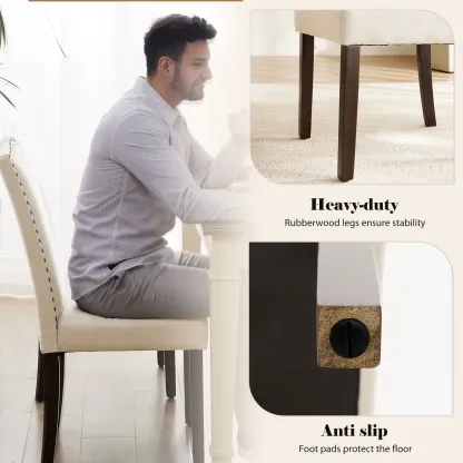 Sillas de comedor tapizadas de estilo moderno, grises, juego de 4
