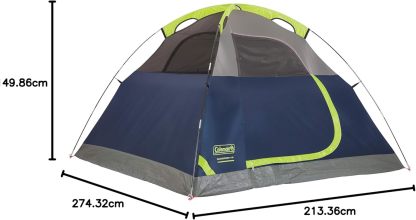 Coleman Sundome Tienda de campaña para 3 Personas, Verde y Azul Marino, Opciones de Color