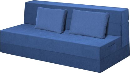 Sofá Cama Plegable Individual con Almohada, Gris Oscuro, Tela Transpirable y Espuma de Alta Densidad, 48.26 cm x 66.06 cm x 58.46 cm