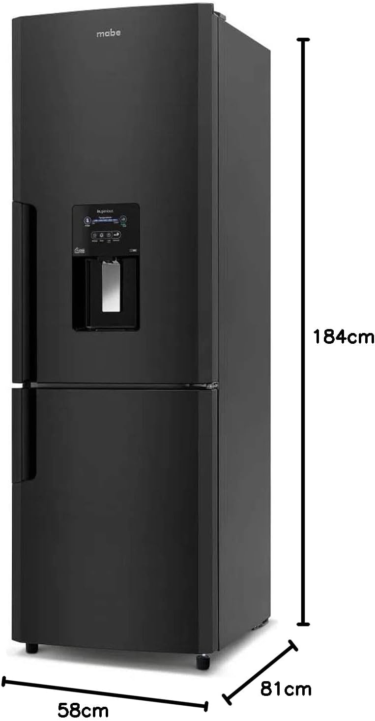 Refrigerador Mabe 11 Pies Bottom Mount RMB300IZMRP0 Black Stainless Steel