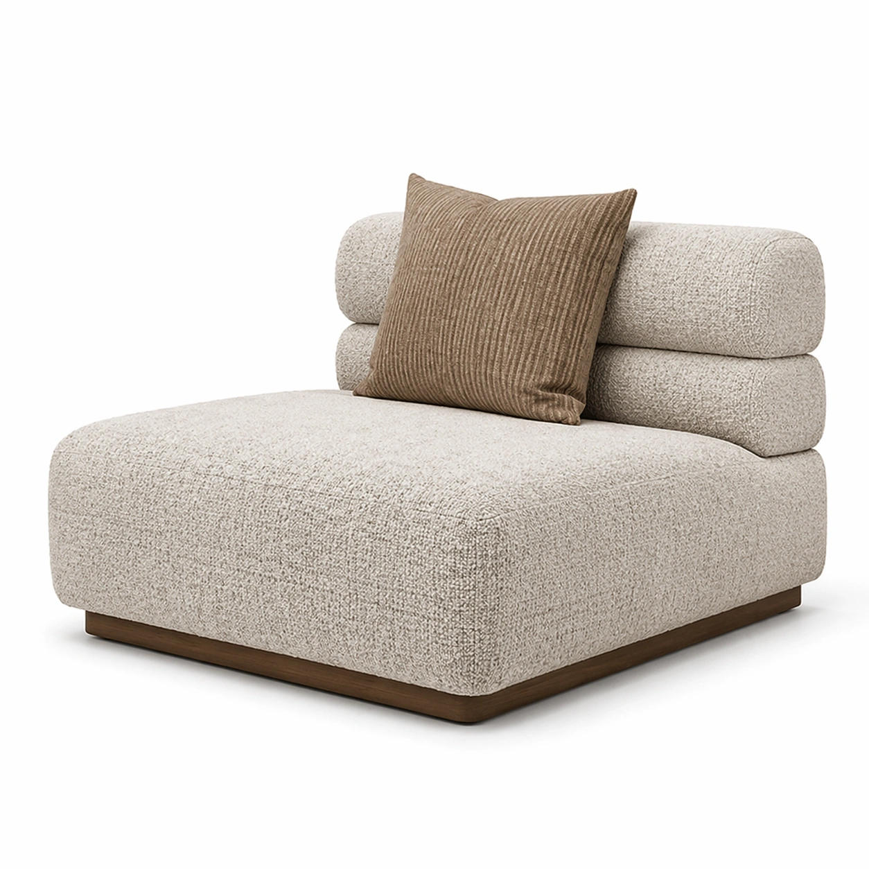 Divano moderno compatto in tessuto con base bassa e cuscino-celnivo