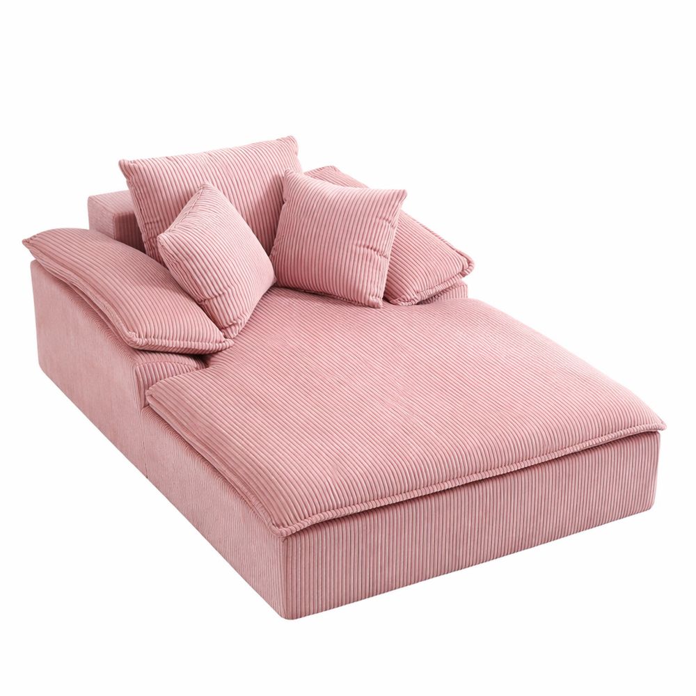 Bequemes Schlafsofa mit Schlaffunktion und Breiten Armlehnen in Rosa