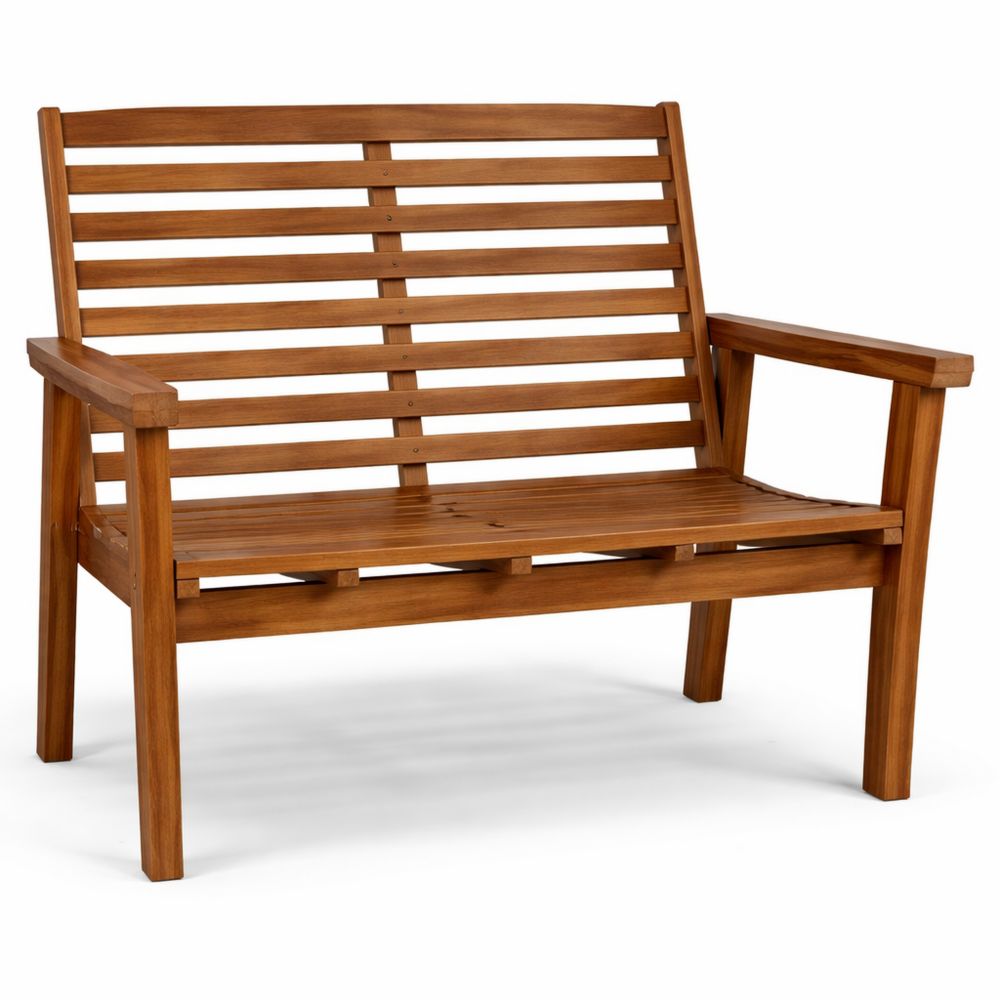 Wetterfeste Gartenbank aus Holz mit Liegefunktion für Außenbereich, 120 cm