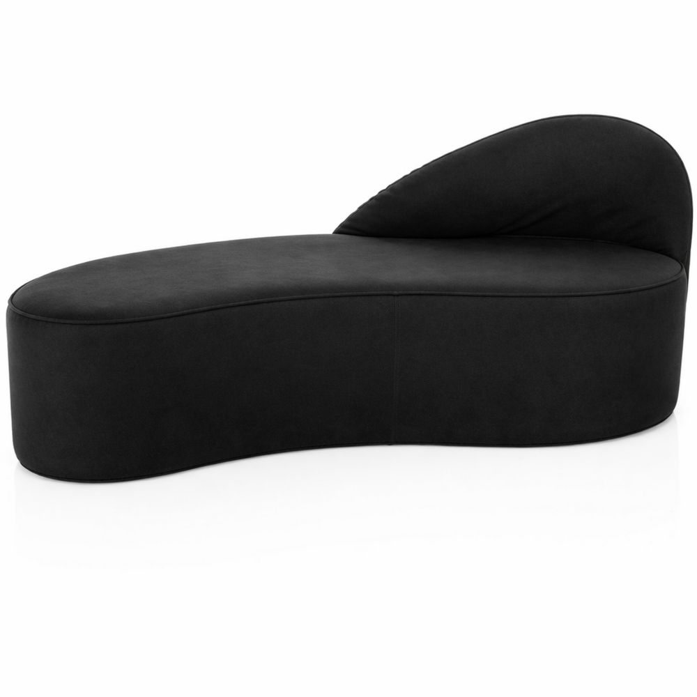 Elegantes Ecksofa mit Chaiselongue, schwarz gepolstert