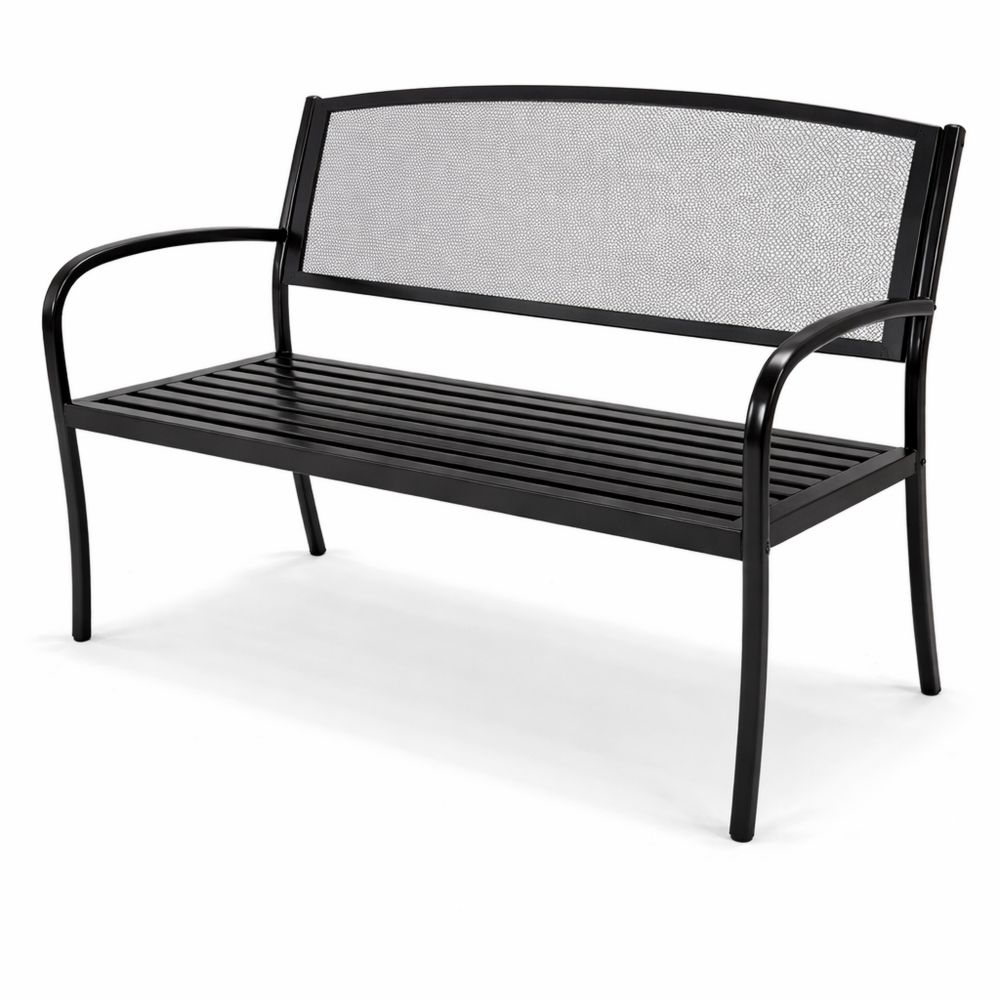 Metall Gartenbank 2-Sitzer, anthrazitgrau