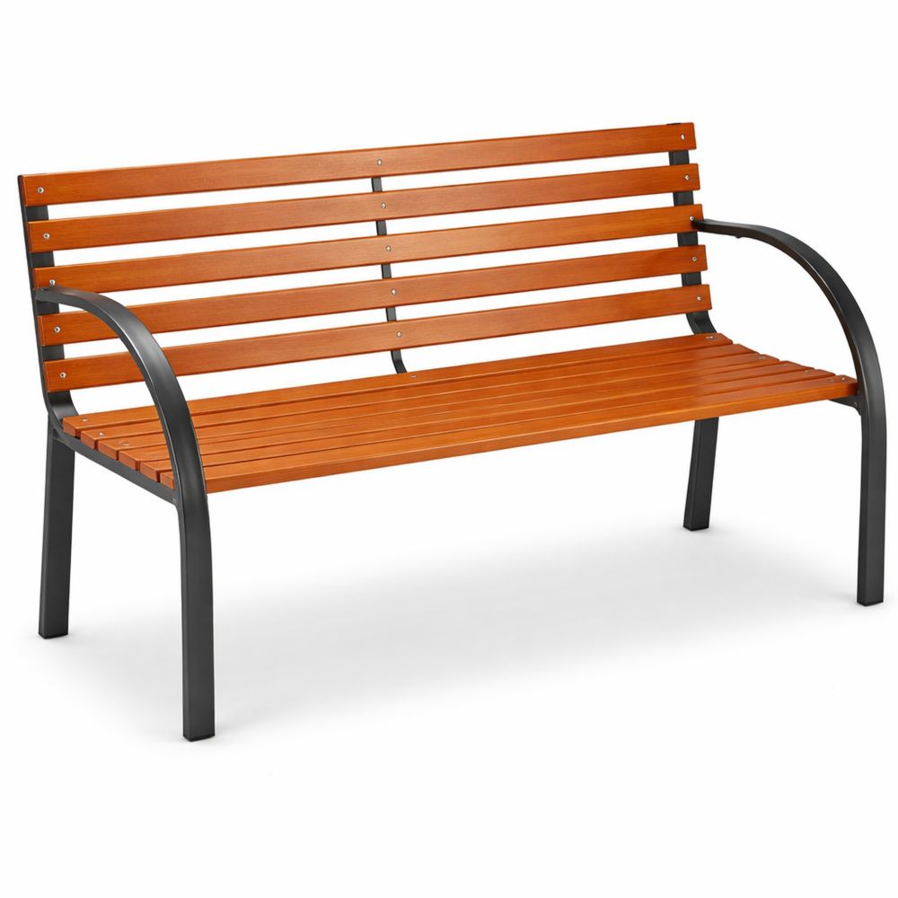 Rustikale Gartenbank für Balkon und Terrasse, 2-Sitzer Holzstreben