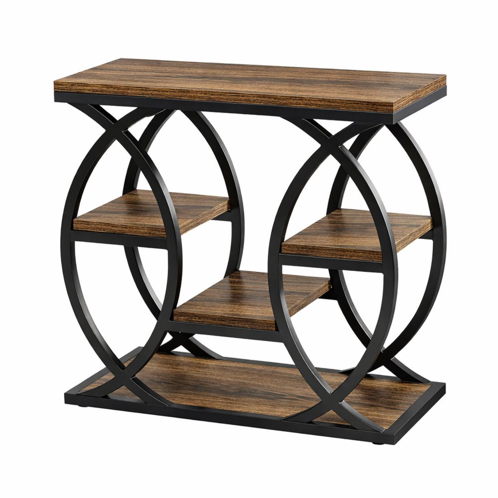 Schmaler Beistelltisch mit Ablagen für Wohnzimmer und Schlafzimmer