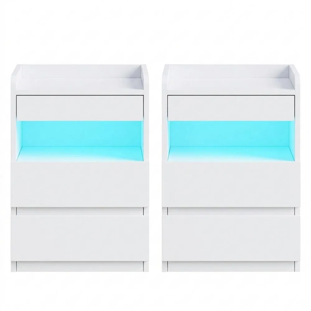 Vielseitiger Nachttisch mit Versteckfach und Steckdose, für Wohnzimmer und Schlafzimmer, Weiß