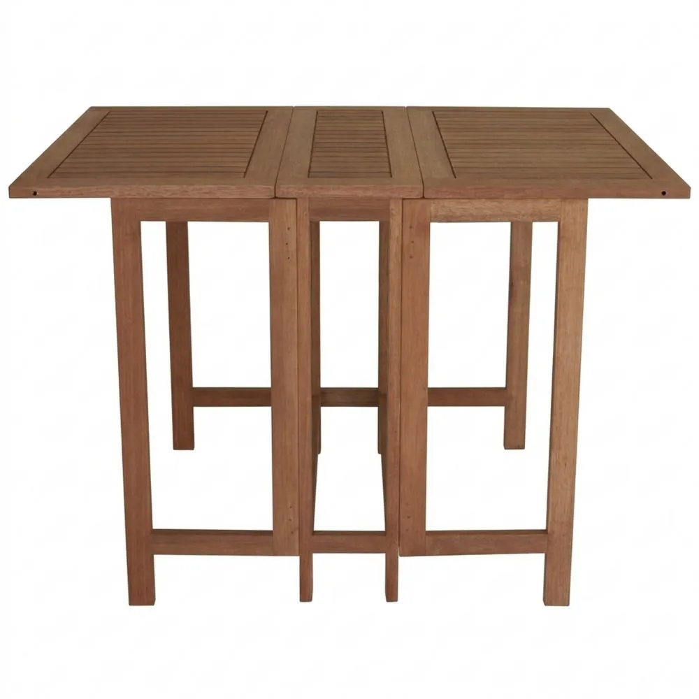 Klappbarer Balkontisch rechteckig 107x65x74cm, Eukalyptus holz, braun, FSC zertifiziert