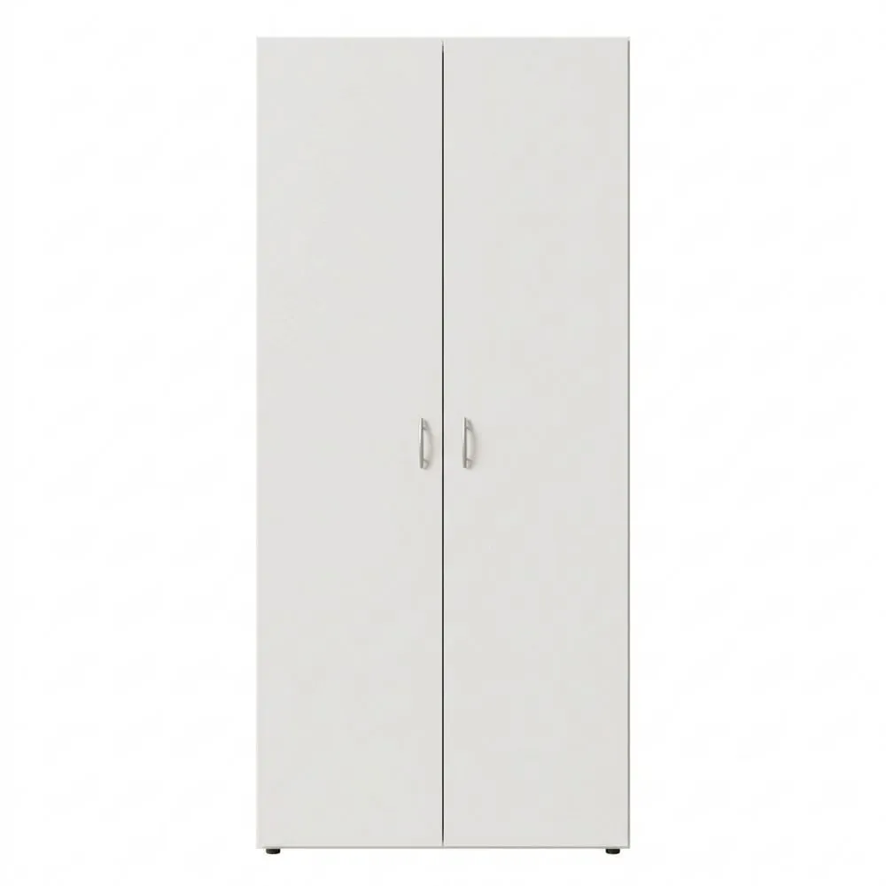 Moderner Kleiderschrank mit Drehtüren in Weiß, erhältlich in verschiedenen Größen