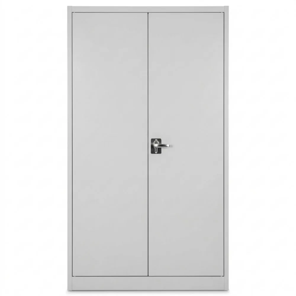 Vielseitiger Schrank mit Kleiderstange und 6 Fächern, abschließbar, inklusive Einlegeböden, 180x80x40 cm, grau