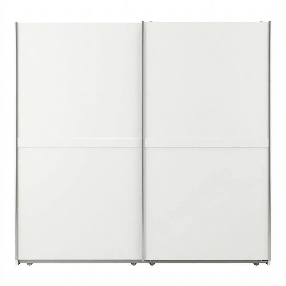 Schwebetürenschrank mit Spiegeltüren, Holzwerkstoff, Weiß, 190 cm breit