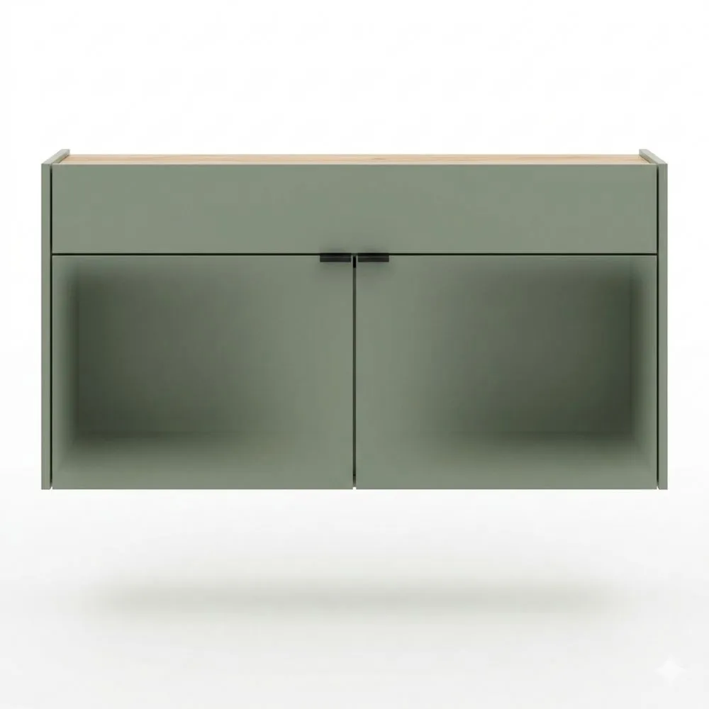 Platzsparender Schuhschrank mit Eiche-Akzenten, 110 cm