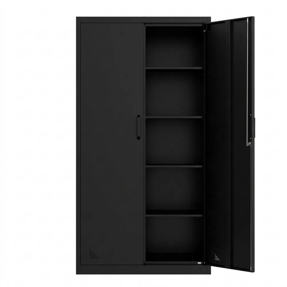 Abschließbarer Metallschrank mit Verstellbaren Regalen für Büro und Garage