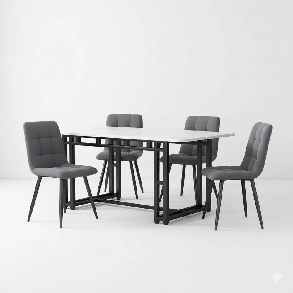 Moderner Esstisch für 4-6 Personen mit Metallrahmen