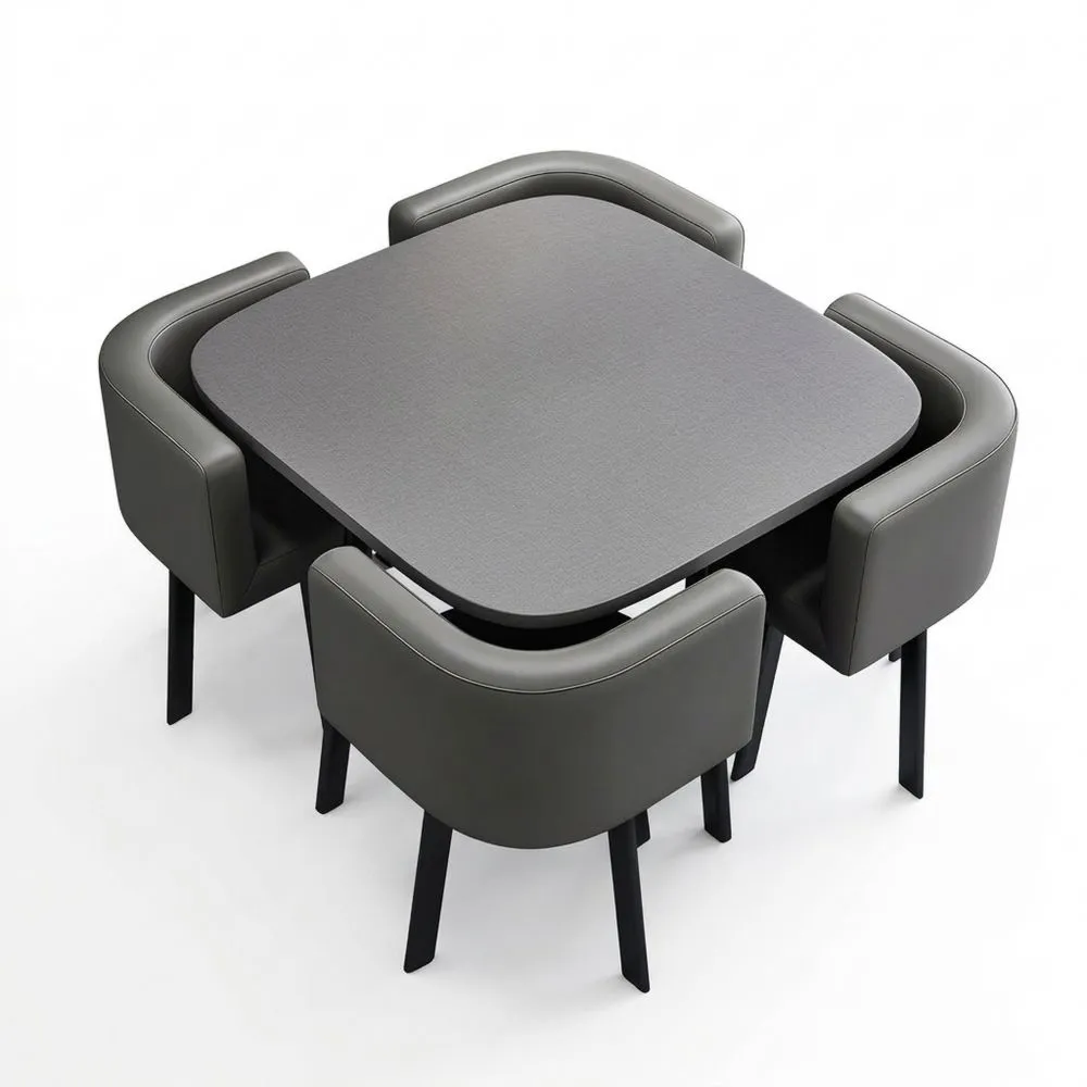 Runder Esstisch mit 4 Stühlen für 4-6 Personen, modern für Esszimmer und Küche