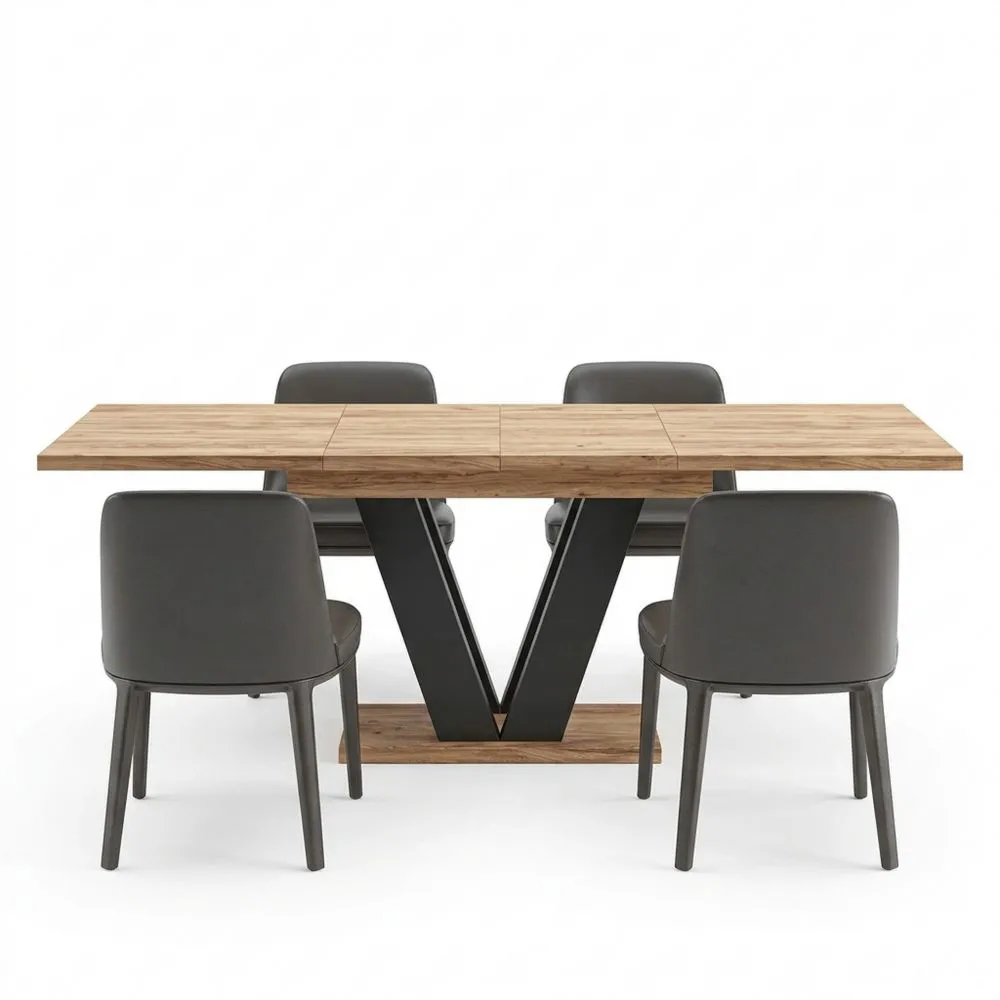 Erweiterbarer Esstisch mit Synchronauszug 130-210 cm