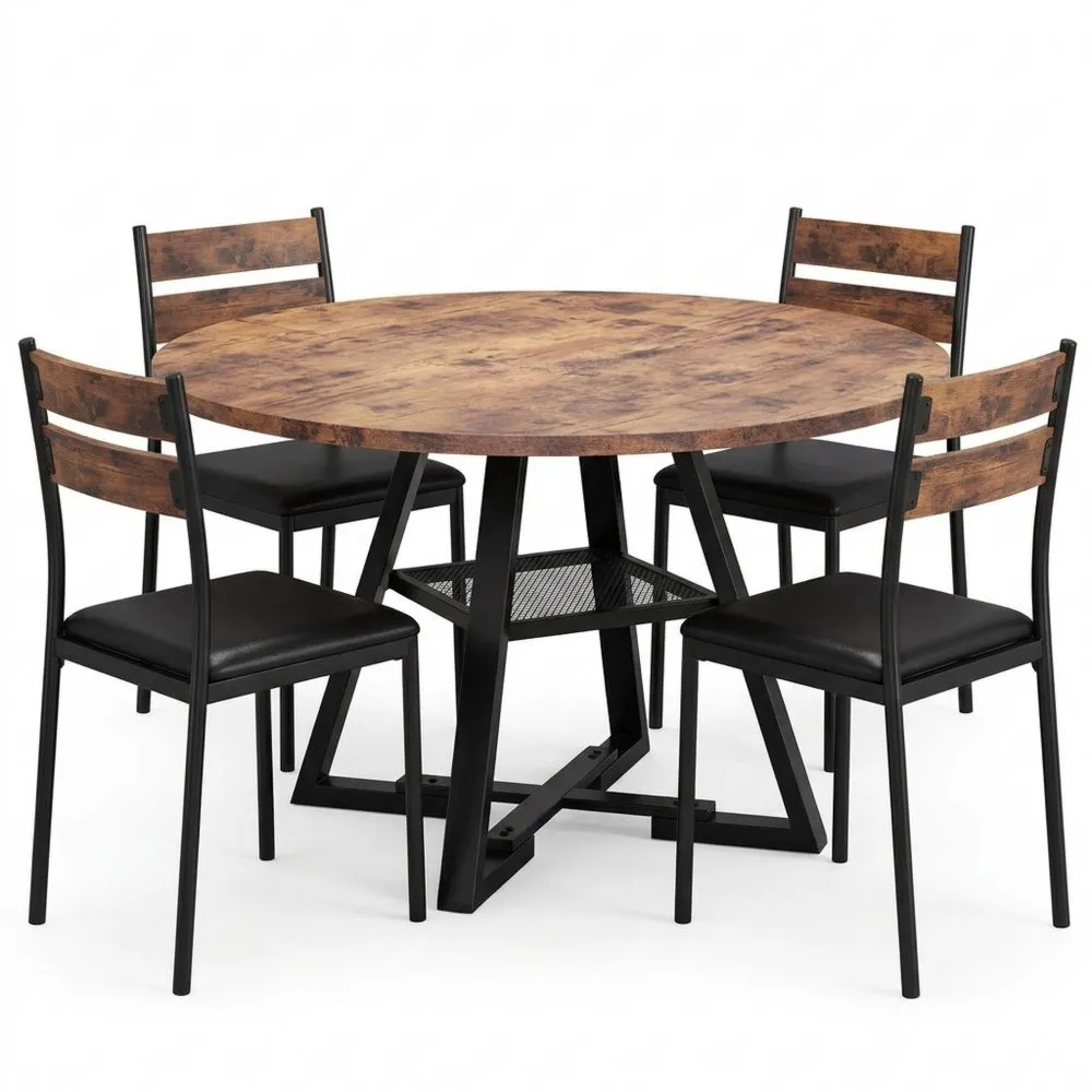 Großer Runder Esstisch mit Ablage für Esszimmer