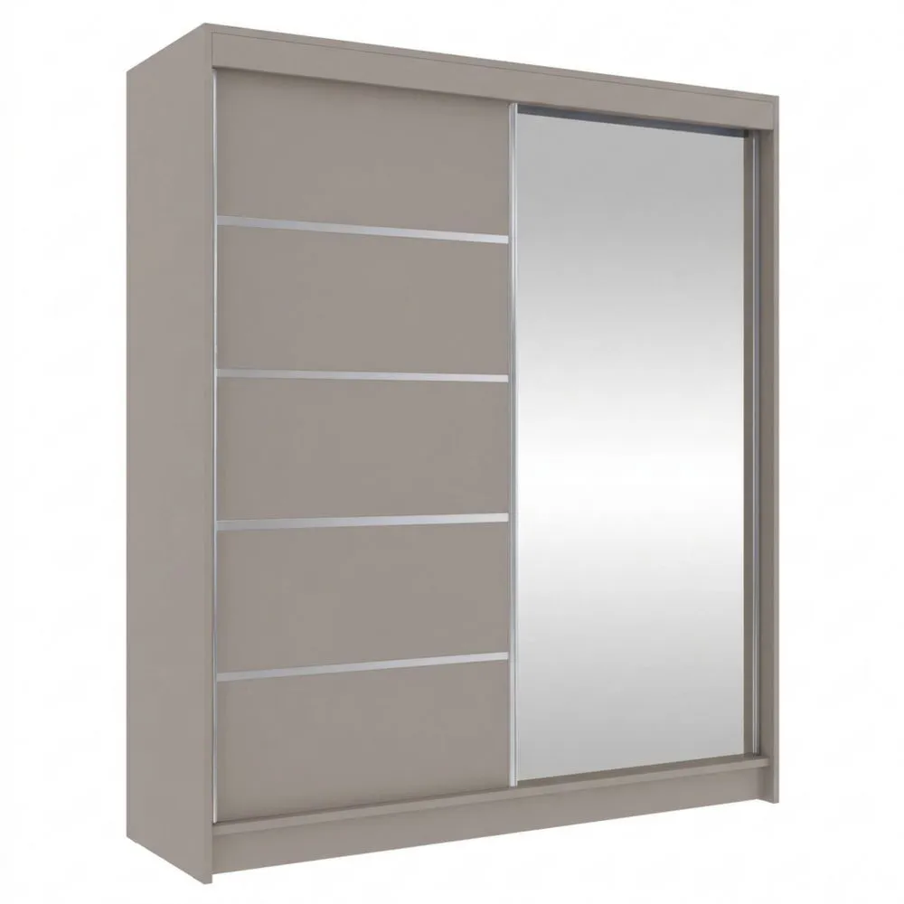 Schwebetürenschrank mit Spiegel und Einlegeböden für Schlafzimmer