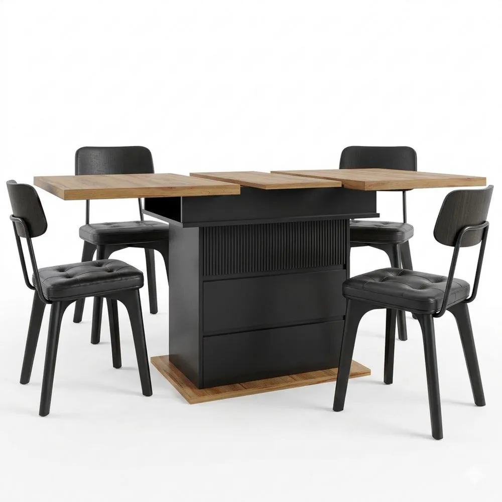 Ausziehbarer Esstisch für 4-6 Personen mit Stauraum und Schubladen