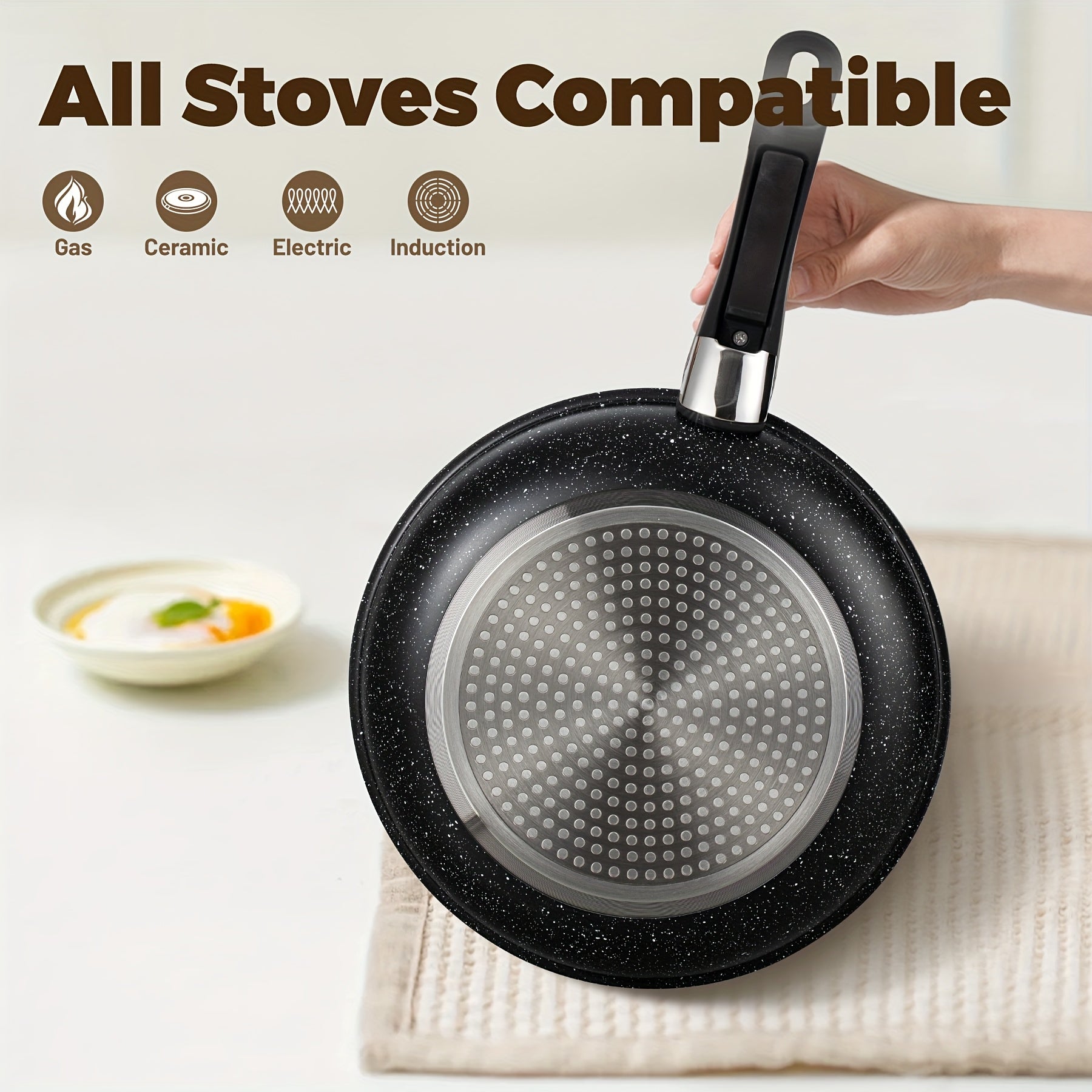 13pcs Nonstick Cookware Set with Removable Handle, Induction Compatible Pots and Pans Kit for RV Kitchen & Camping