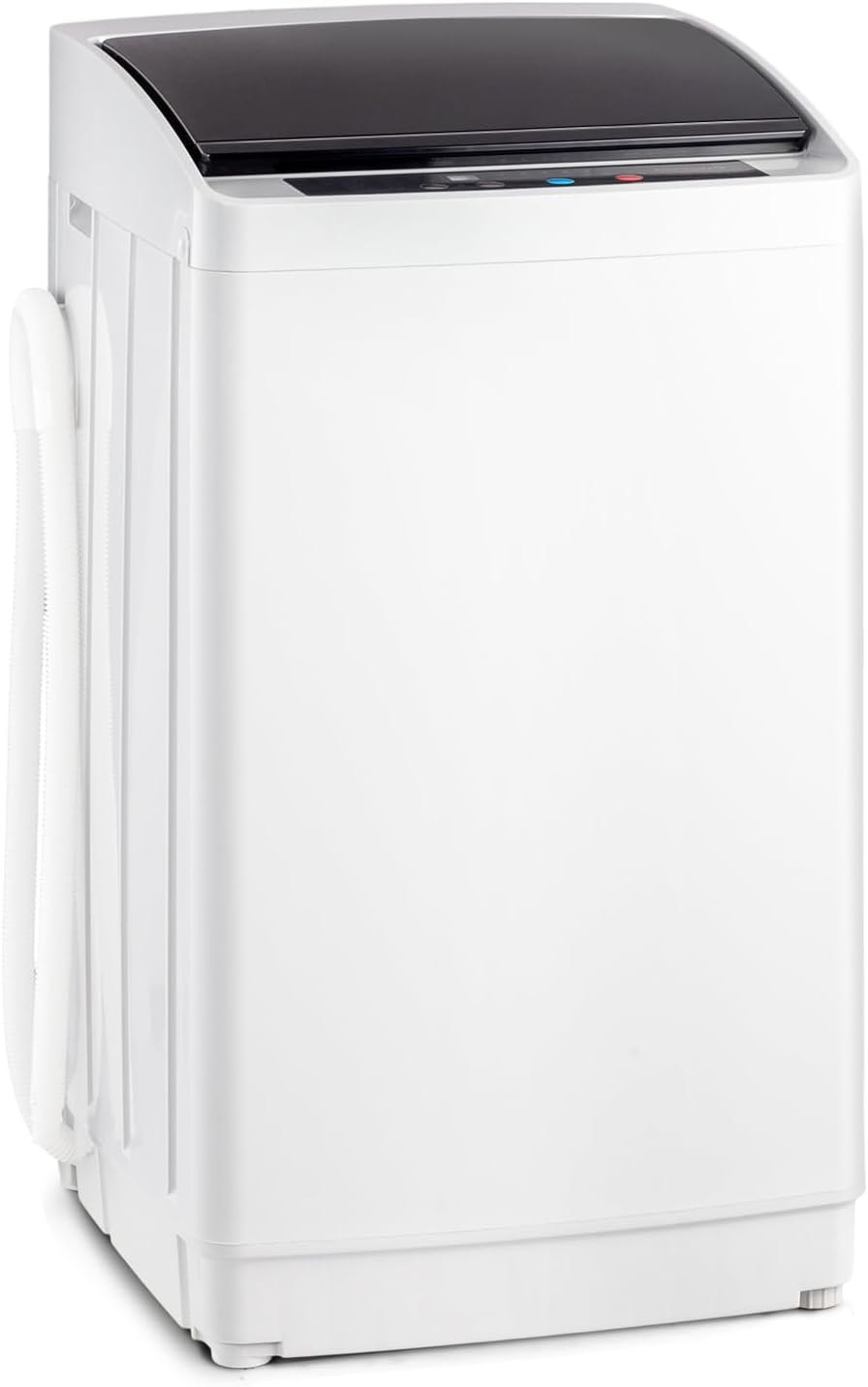 17.8LBS Portable Washing Machine Full-Automatic Electric Laundry Machine with Steel Drum