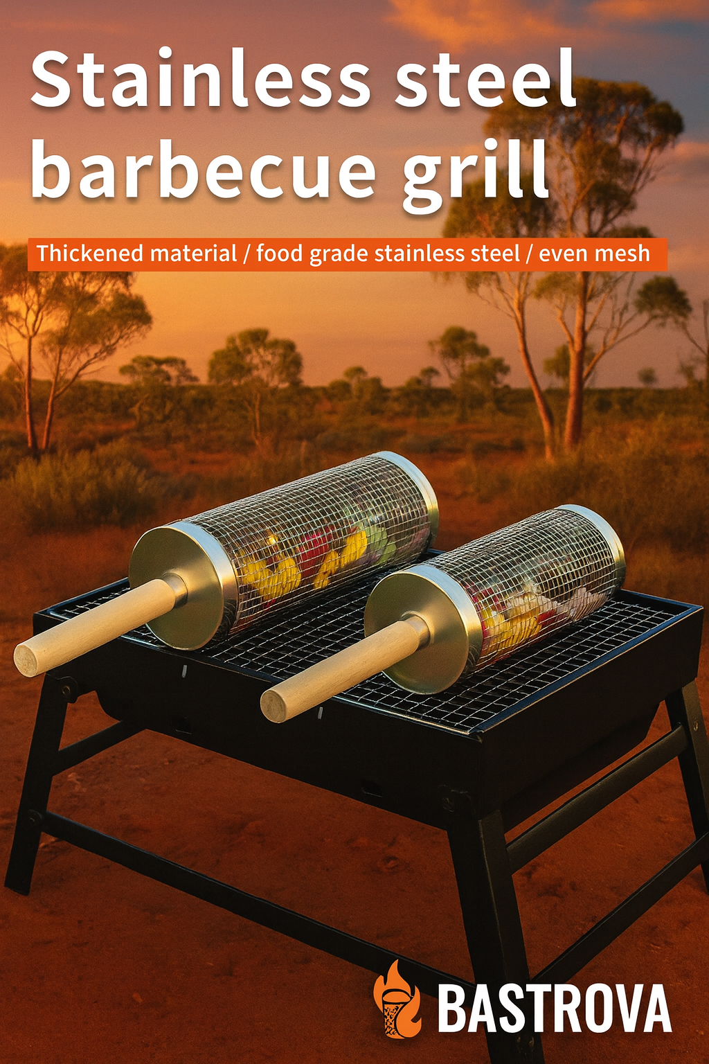 Stainless Steel Rolling Grill Basket