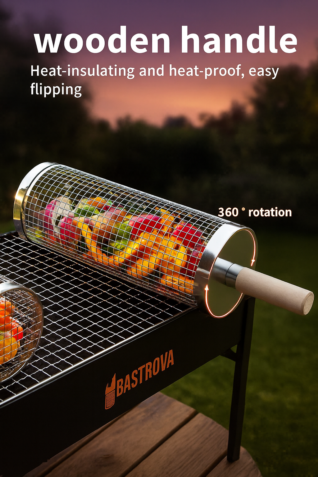 Stainless Steel Rolling Grill Basket