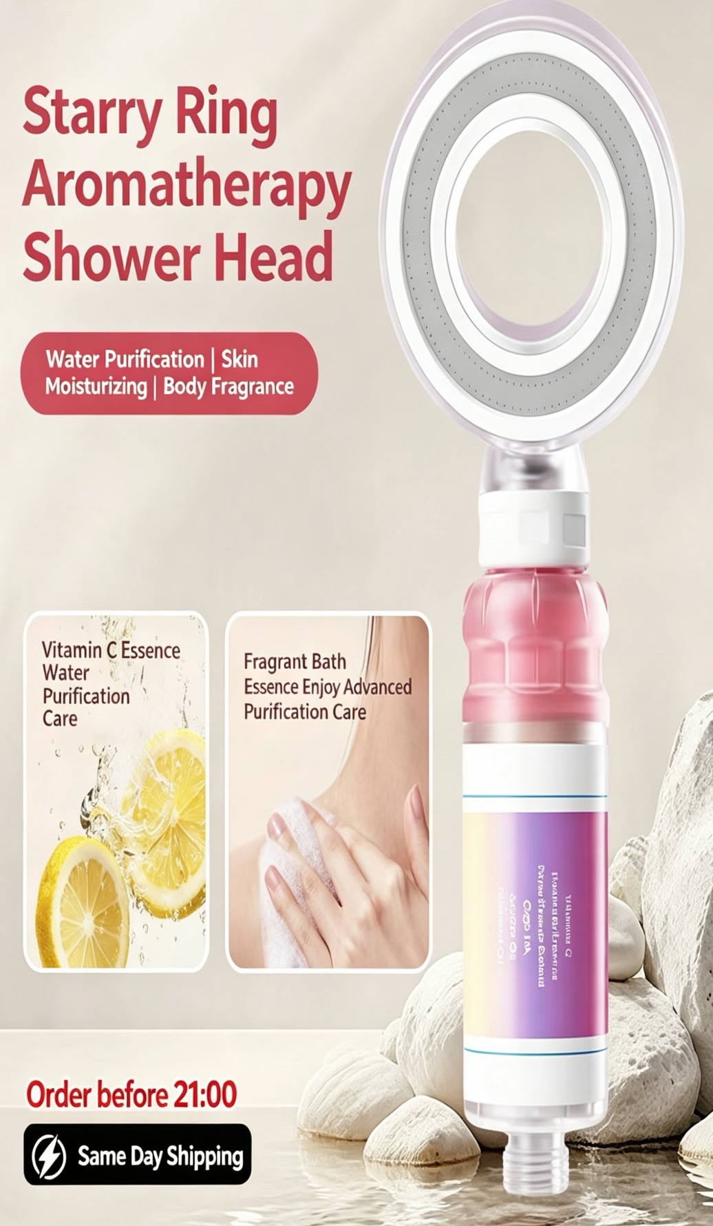 Starry Ring Scented Shower Head | Fragrant & Skin-nourishing Shower Experience