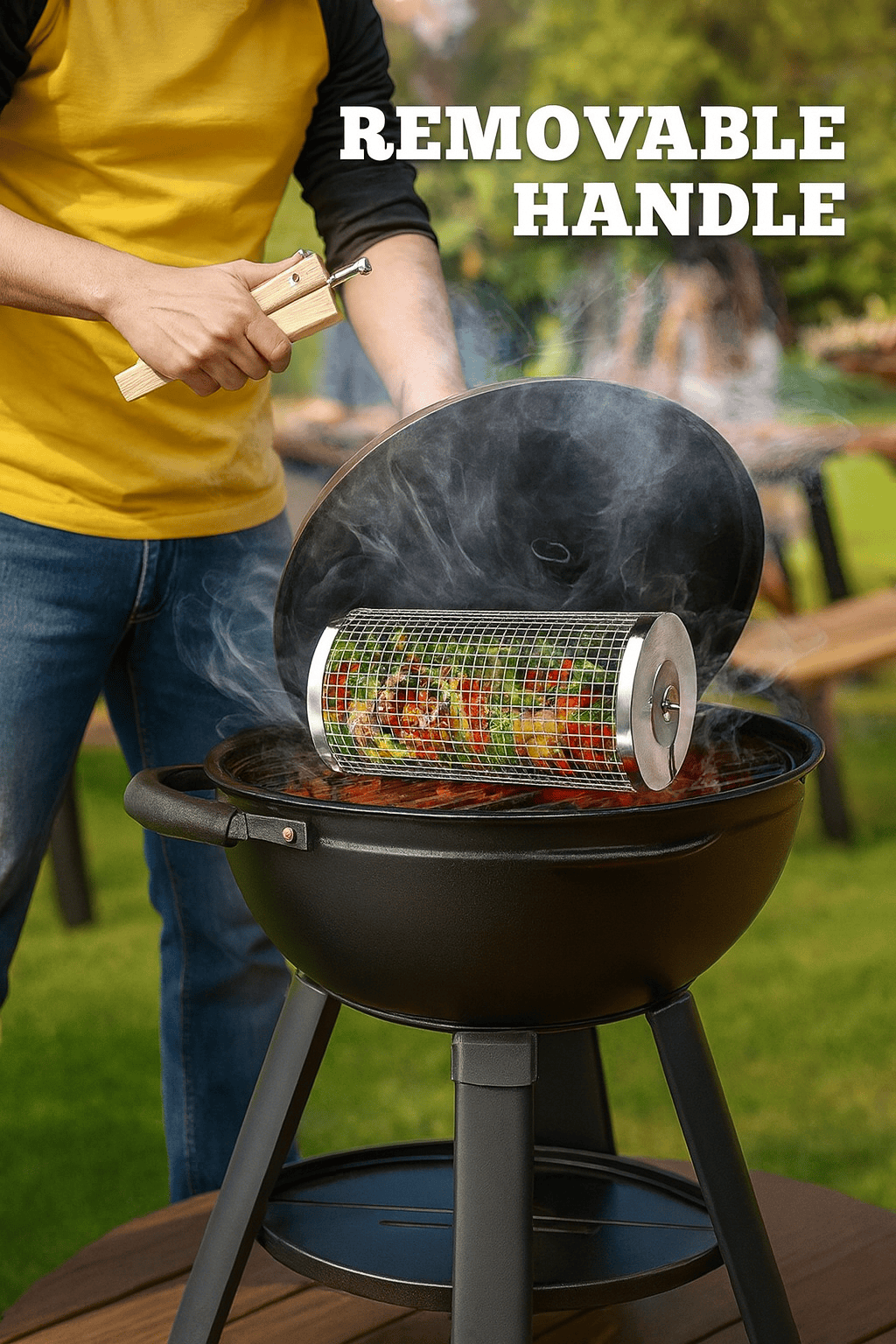 Stainless Steel Rolling Grill Basket