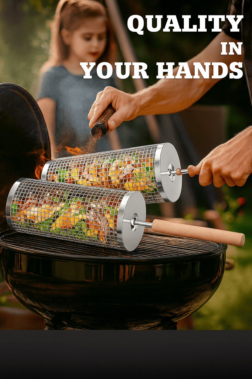 Stainless Steel Rolling Grill Basket