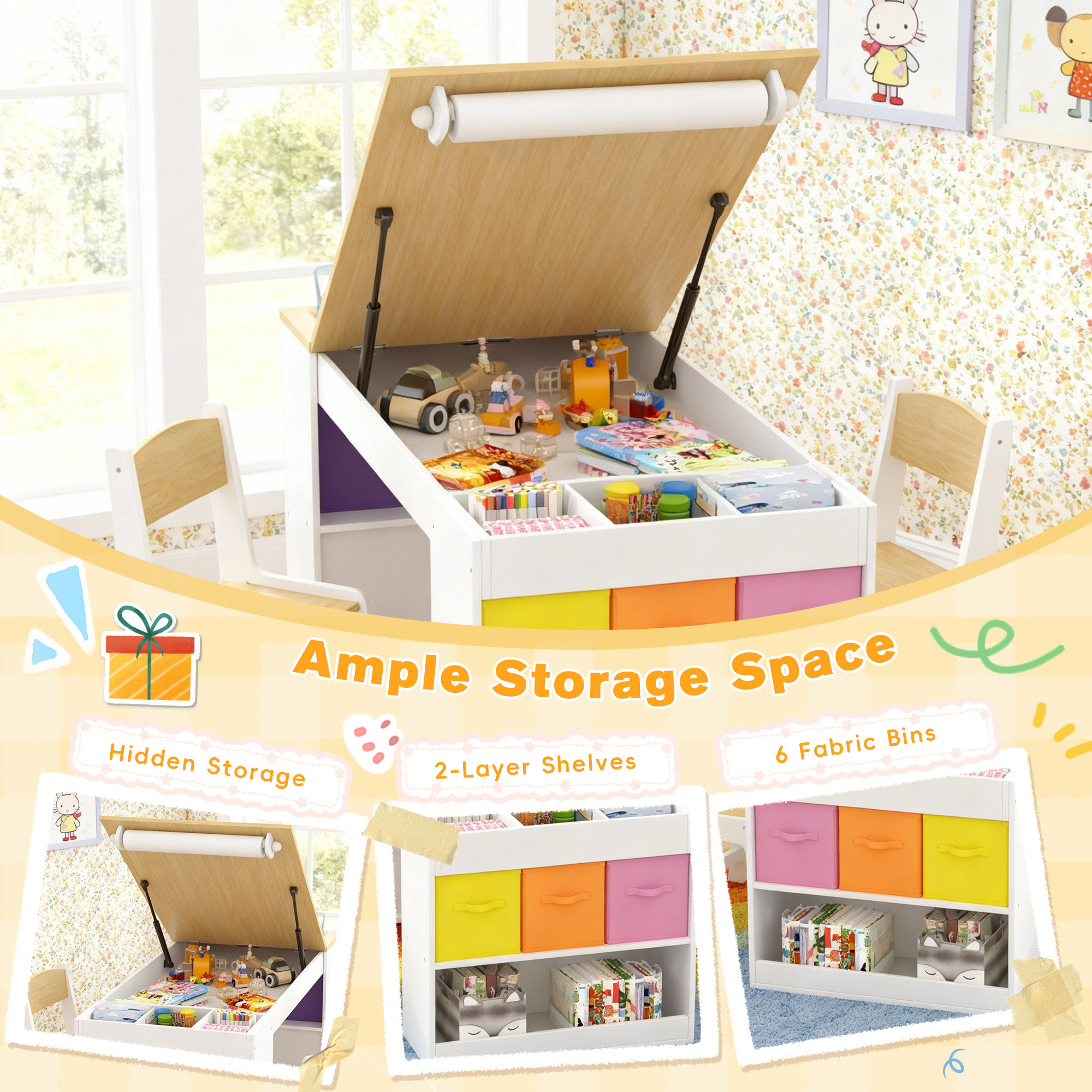 Reasea Kids Adjustable Activity Table and Chair Set,Kids Activity Center