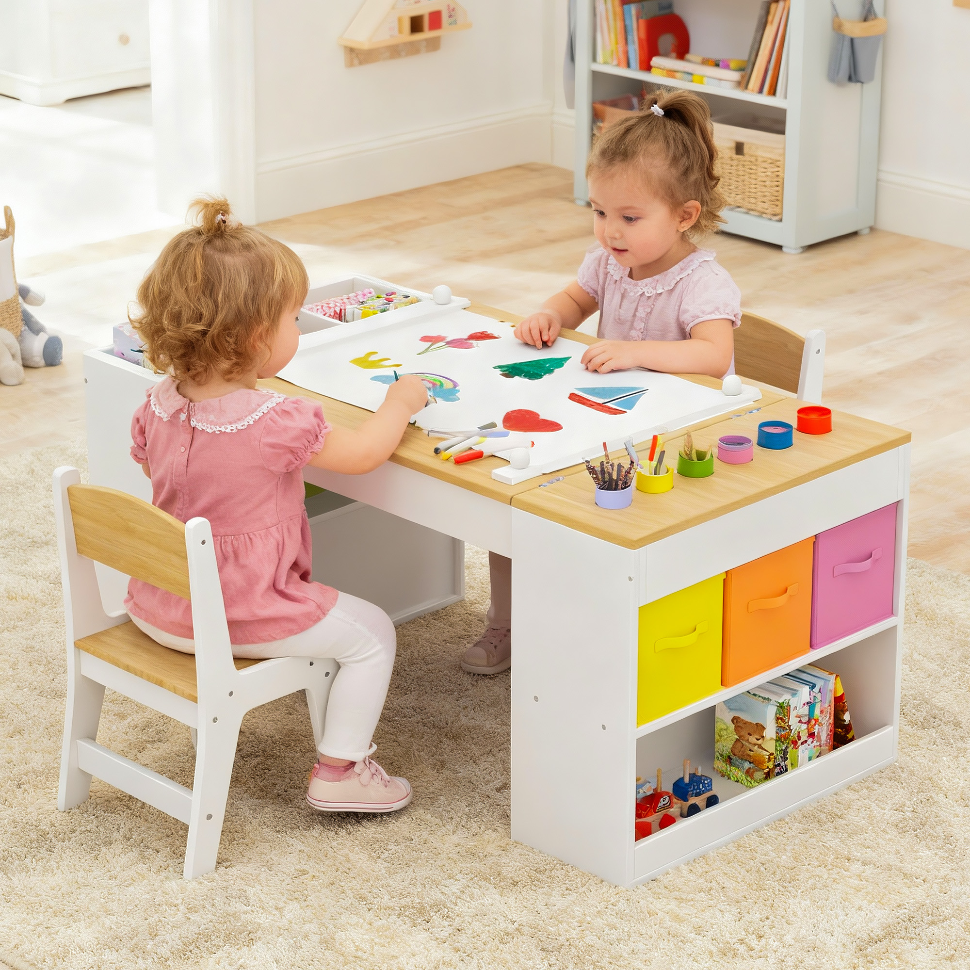 Reasea Kids Adjustable Activity Table and Chair Set,Kids Activity Center