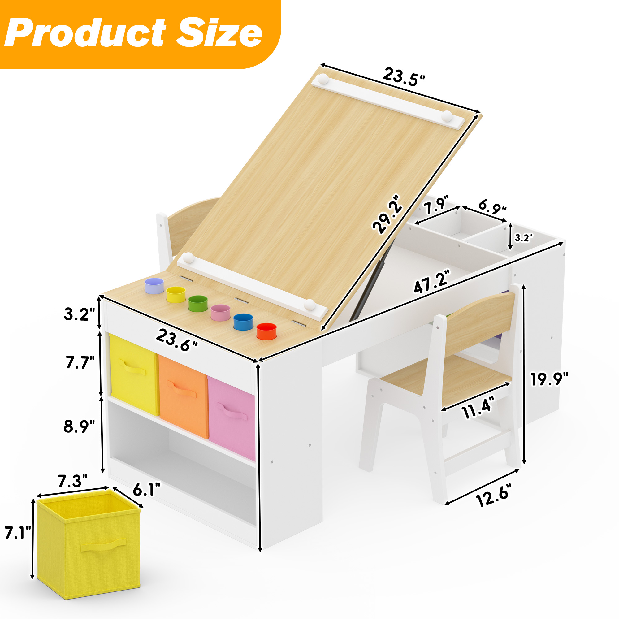 Reasea Kids Adjustable Activity Table and Chair Set,Kids Activity Center