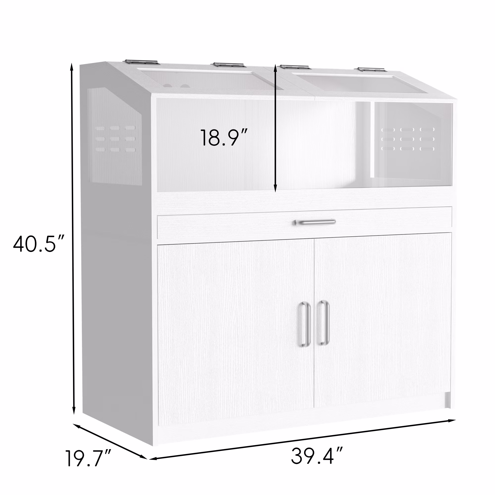 Reasea Multi-Purpose Small Animal Cage with Storage, Large Hamster & Guinea Pig Habitat, Easy View Acrylic Panels for Hamsters, Rabbits, Guinea Pigs, and Hedgehogs - White