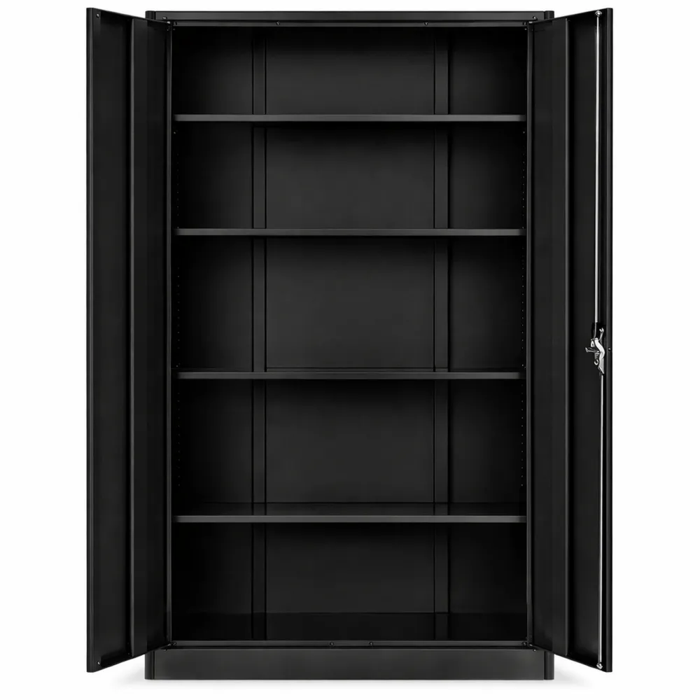 Armadio metallico a 2 ante con serratura e 5 ripiani per ufficio