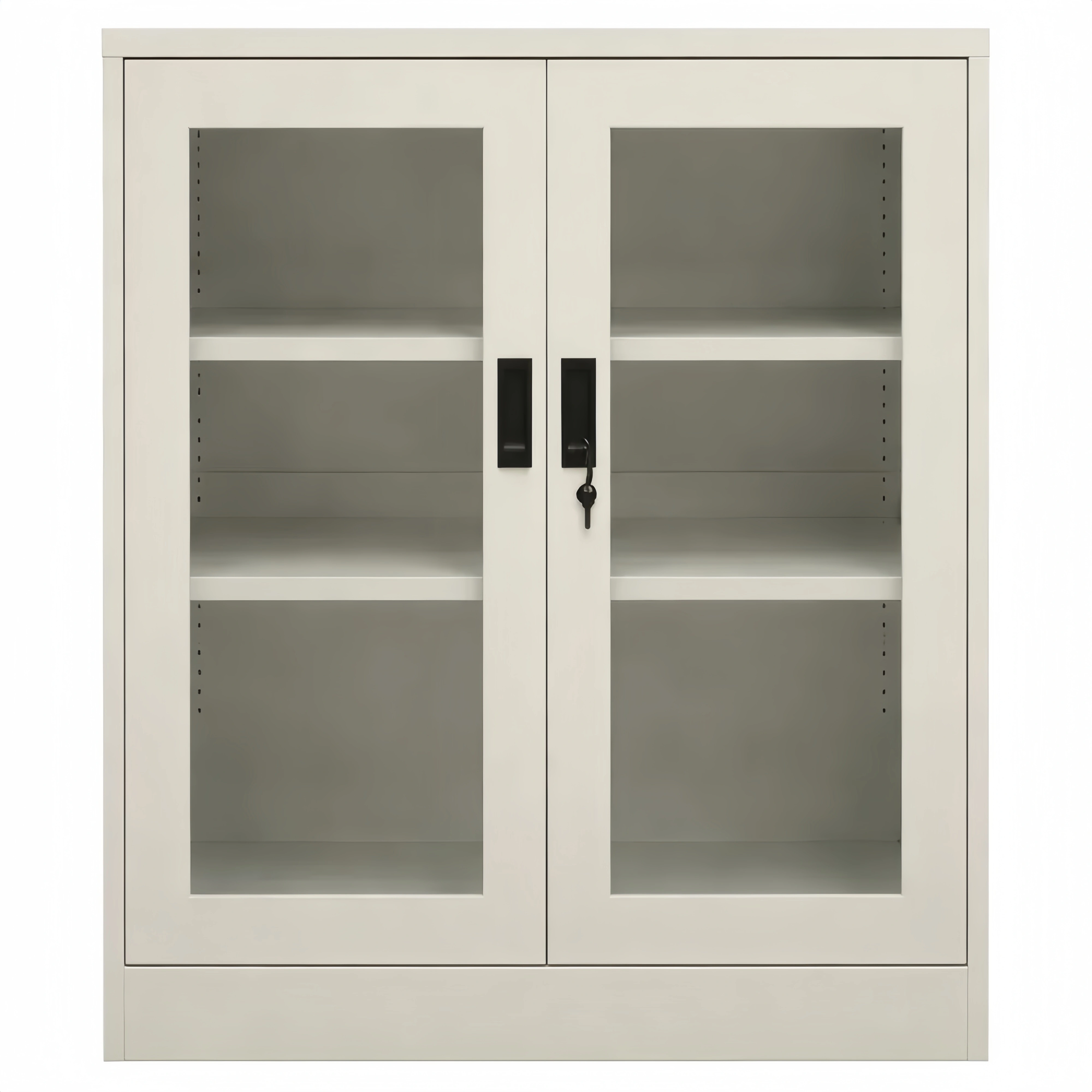 Armadietto da Ufficio in Acciaio con Vetrina 90x40x90 cm