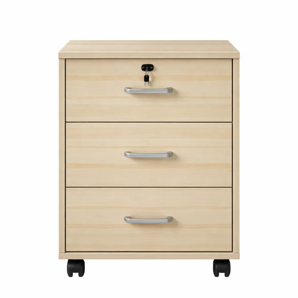 Schedario in ciliegio con serratura, design ispessito, per ufficio e artigianato