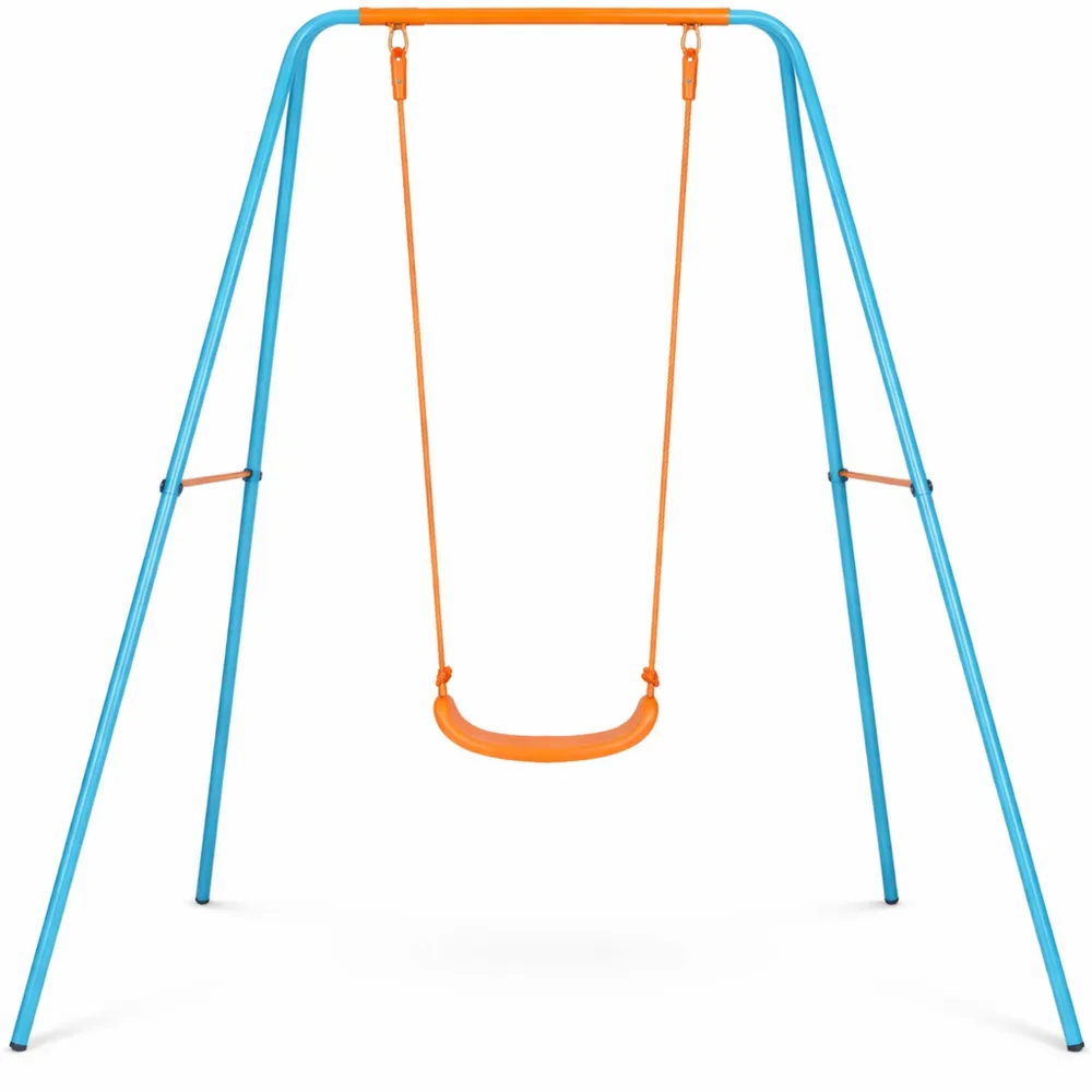 Altalena da Giardino con Seggiolino per Bambini 3-8 Anni, Struttura in Acciaio