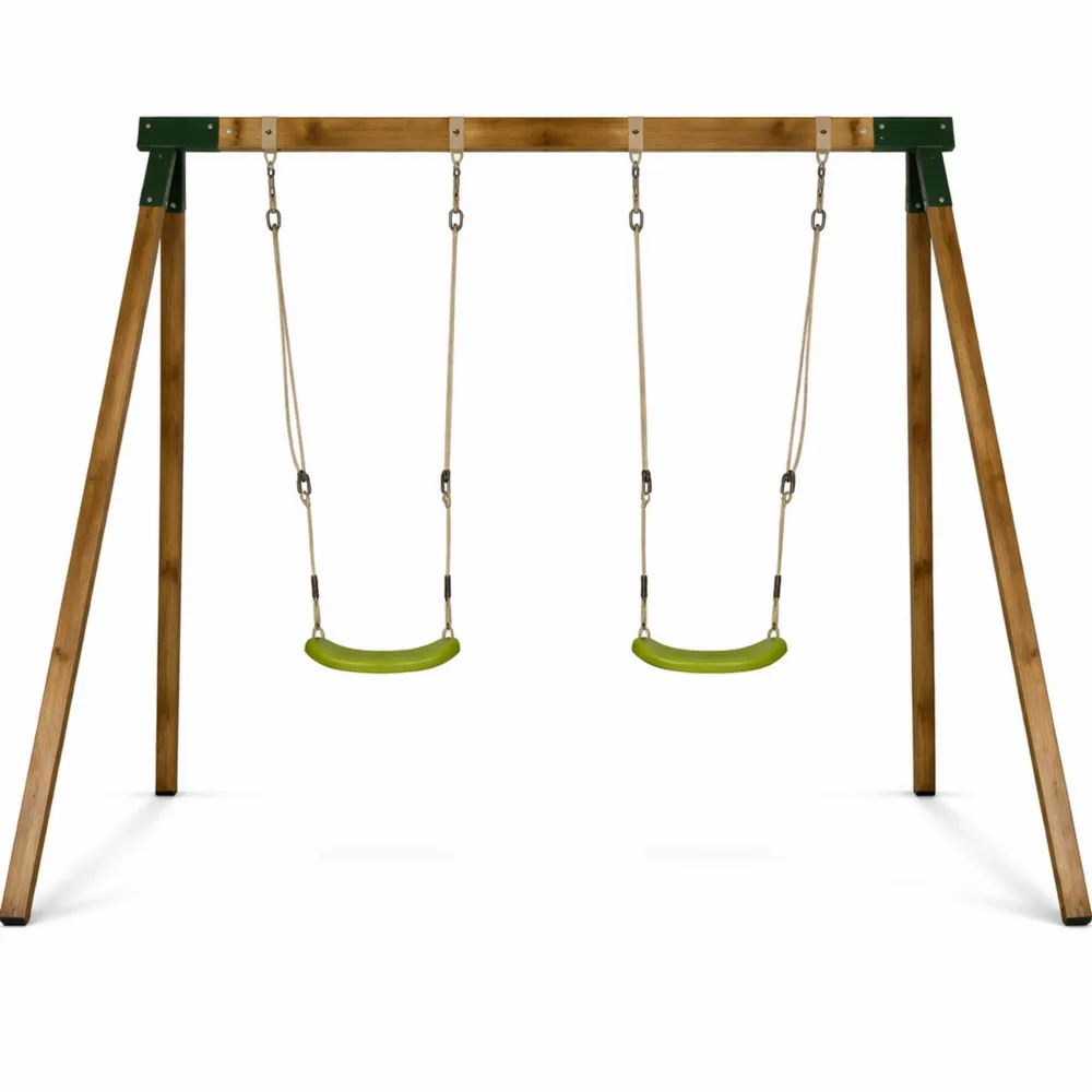 Altalena per Bambini in Legno con Sedili Doppi