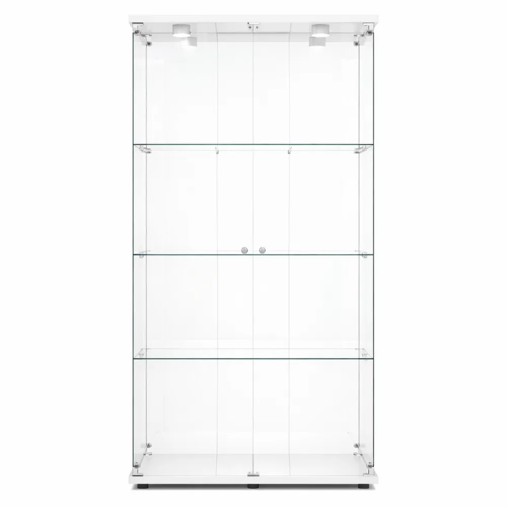 Vetrinetta LED RGB con Ripiani in Vetro e Serratura, Moderna per Collezioni