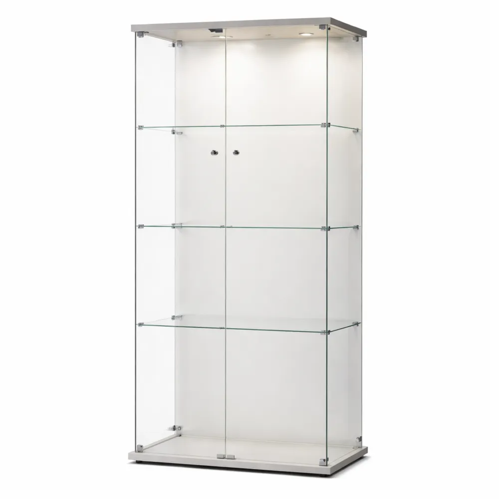 Vetrinetta Espositiva a LED RGB con 4 Ripiani e Specchio